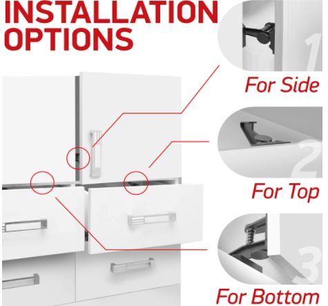 Cabinet Locks Child Safety Latches to Baby Proof Drawers & Cabinets