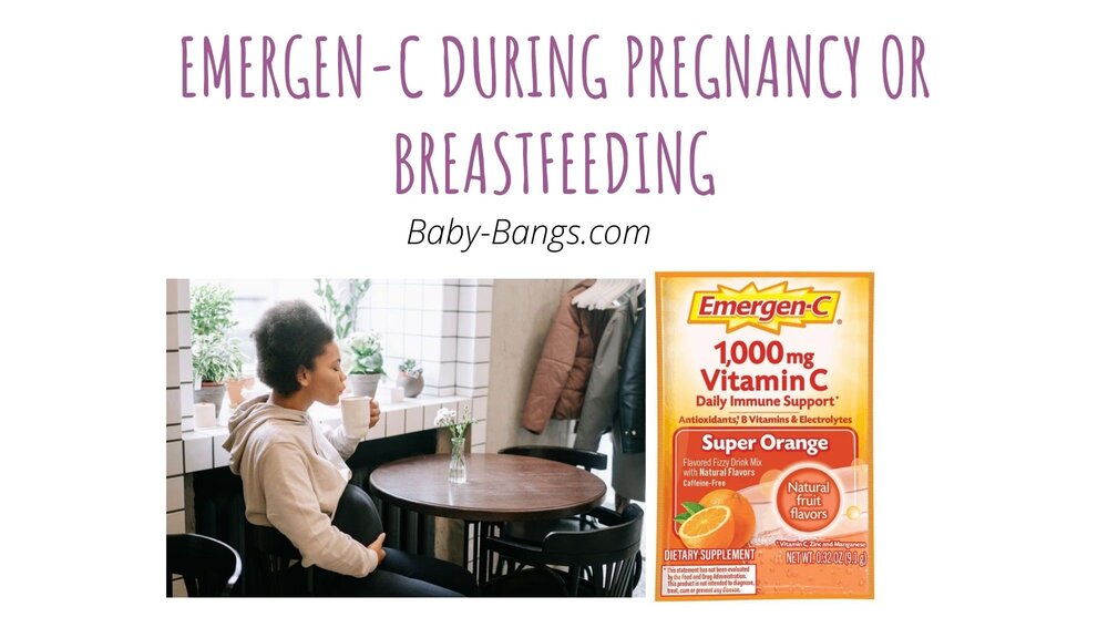 Pregnant woman drinking Emergen-c supplement