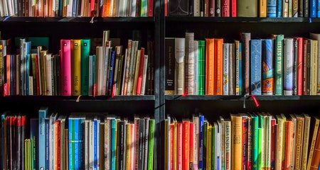 A bookshelf full with books