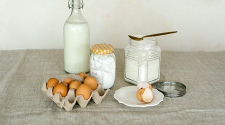 Protein ingredients in containers on a table