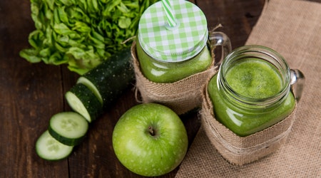 Green apple vegetable on the table as a source of plant protein