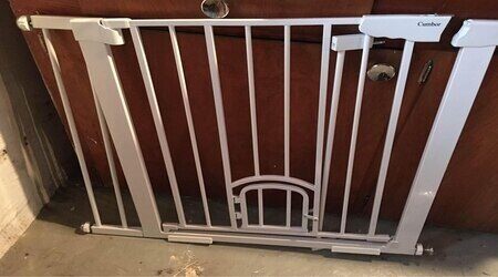 Baby gate with a cat door