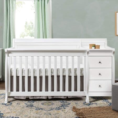 Convertible baby Crib and Changer Combo in the room