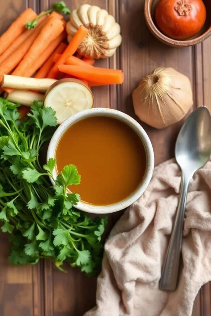 Bone broth and veggies