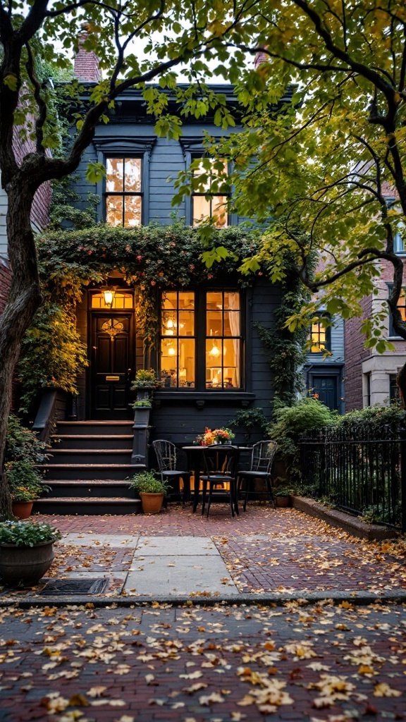 Exterior view of Palma, a cozy venue in New York City, surrounded by greenery.